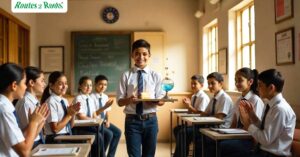 Children participating in online cultural talent contest