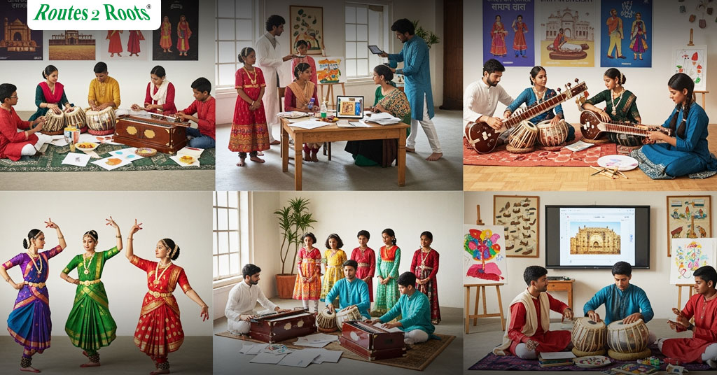 Remote students in Ladakh learning Kathak dance through digital lessons.