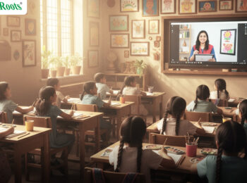 Children learning Indian classical art through Digital Guru-Shishya Parampara